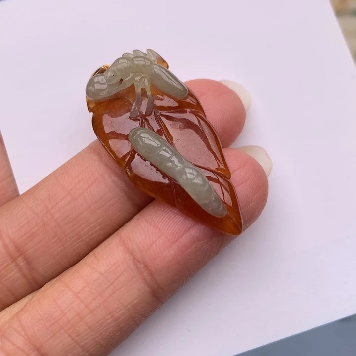 翡翠18K金镶嵌吊坠(不含链)翡翠吊坠