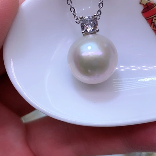 银S925镶嵌淡水珍珠耳饰