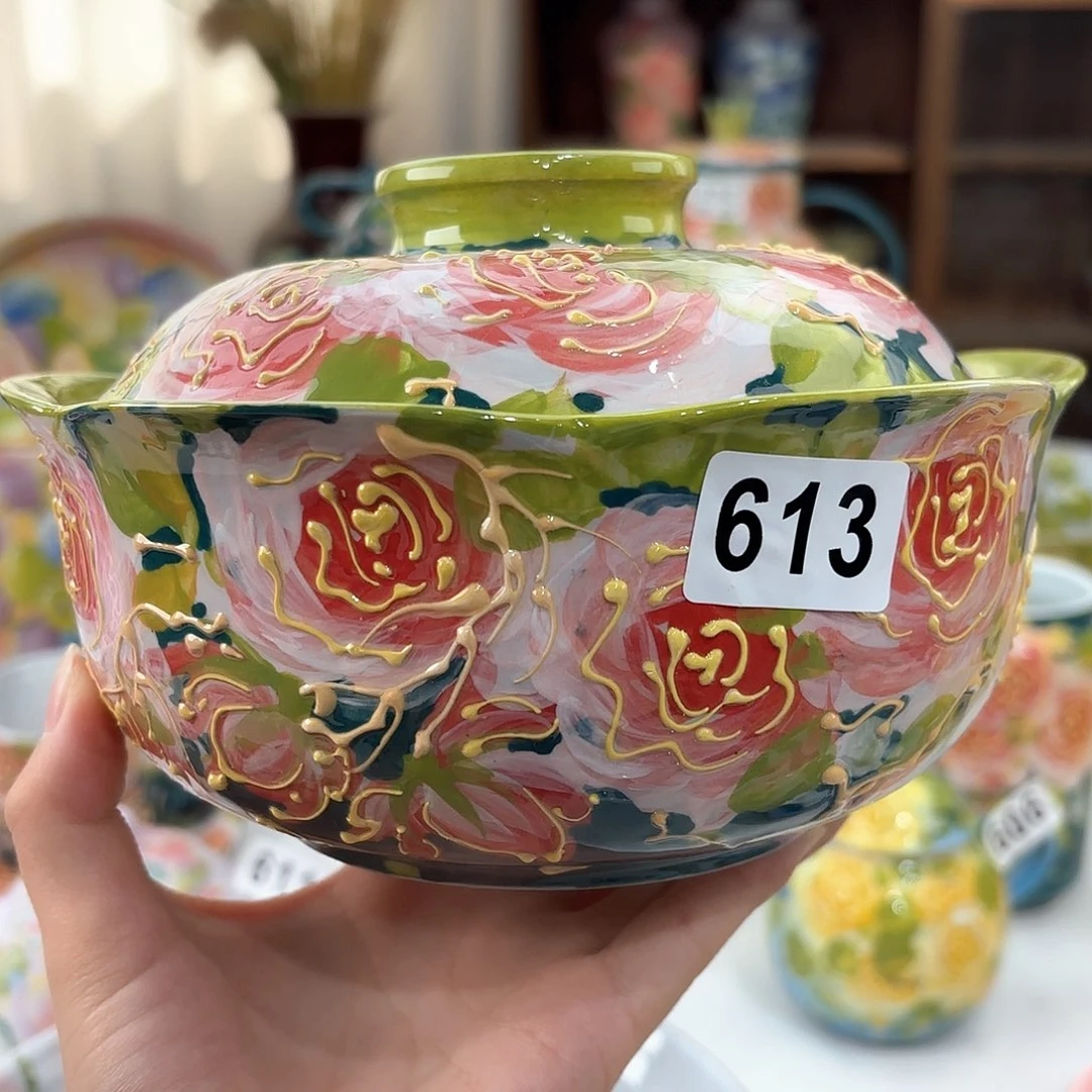 景德镇手绘高温釉下彩陶瓷茶具