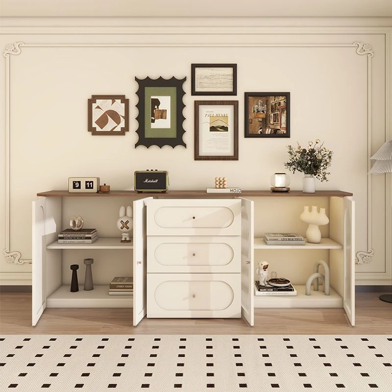 实木复古餐边柜斗柜一体靠墙储物柜小户型高级感客厅置物柜茶水柜