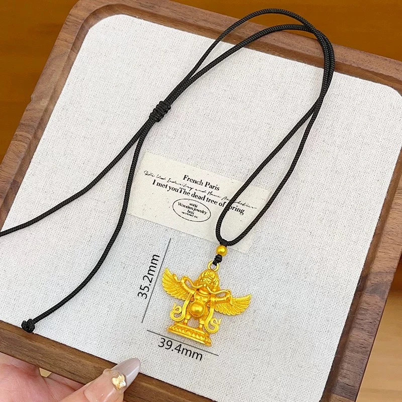 合金吊坠 金店同款古法大鹏金翅鸟吊坠项链大鹏展翅送女友礼