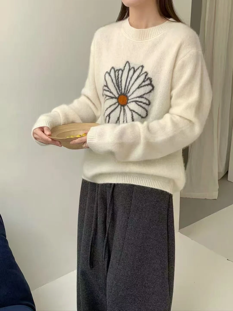 欧货羊毛拉毛宽松毛衣新款高级感可外穿内搭秋冬打底针织衫