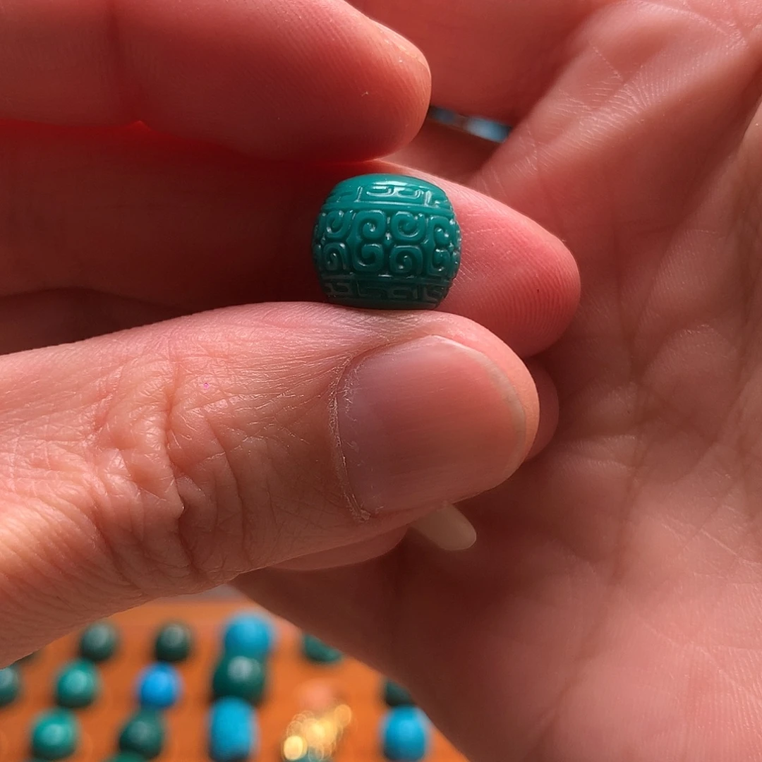 琉璃颈饰果冻色12mm回纹