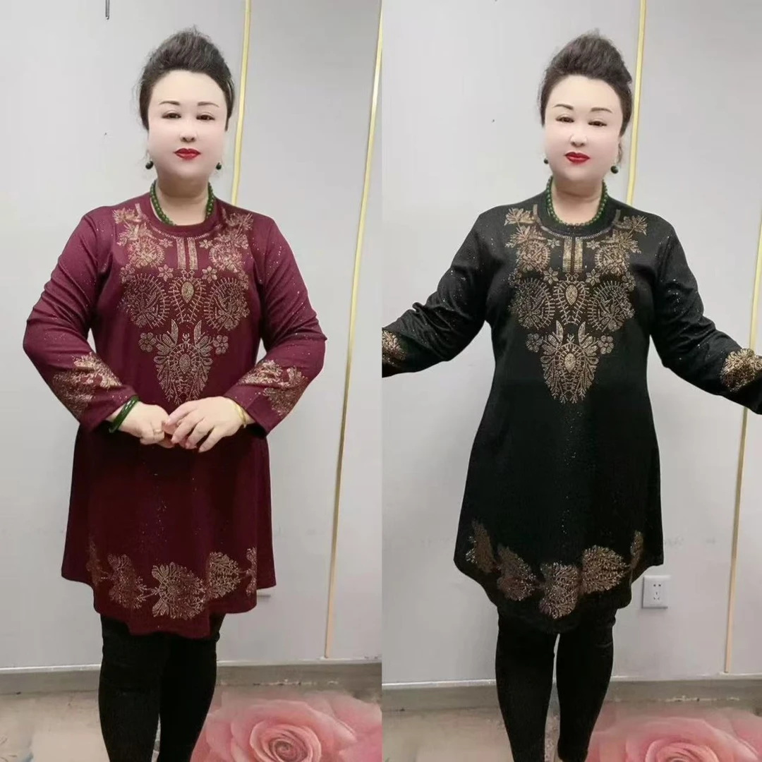 956款时尚百搭烫钻小衫