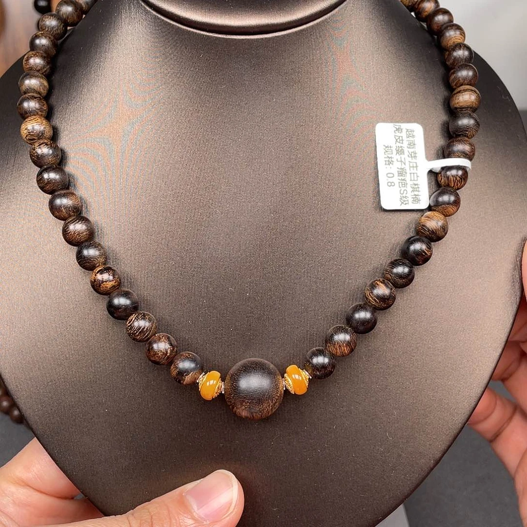 沉香手串大*哥越南芽庄白棋虎皮瘿子瘤疤0.8