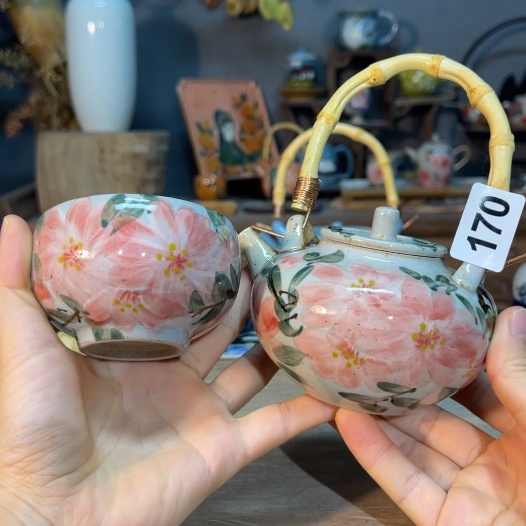 壶素浅陶瓷手工手绘