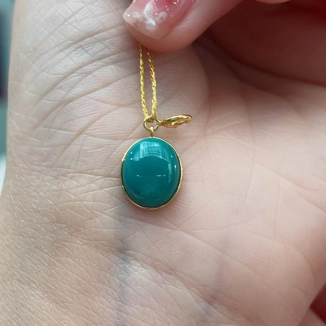 绿松石戒指18K金镶嵌