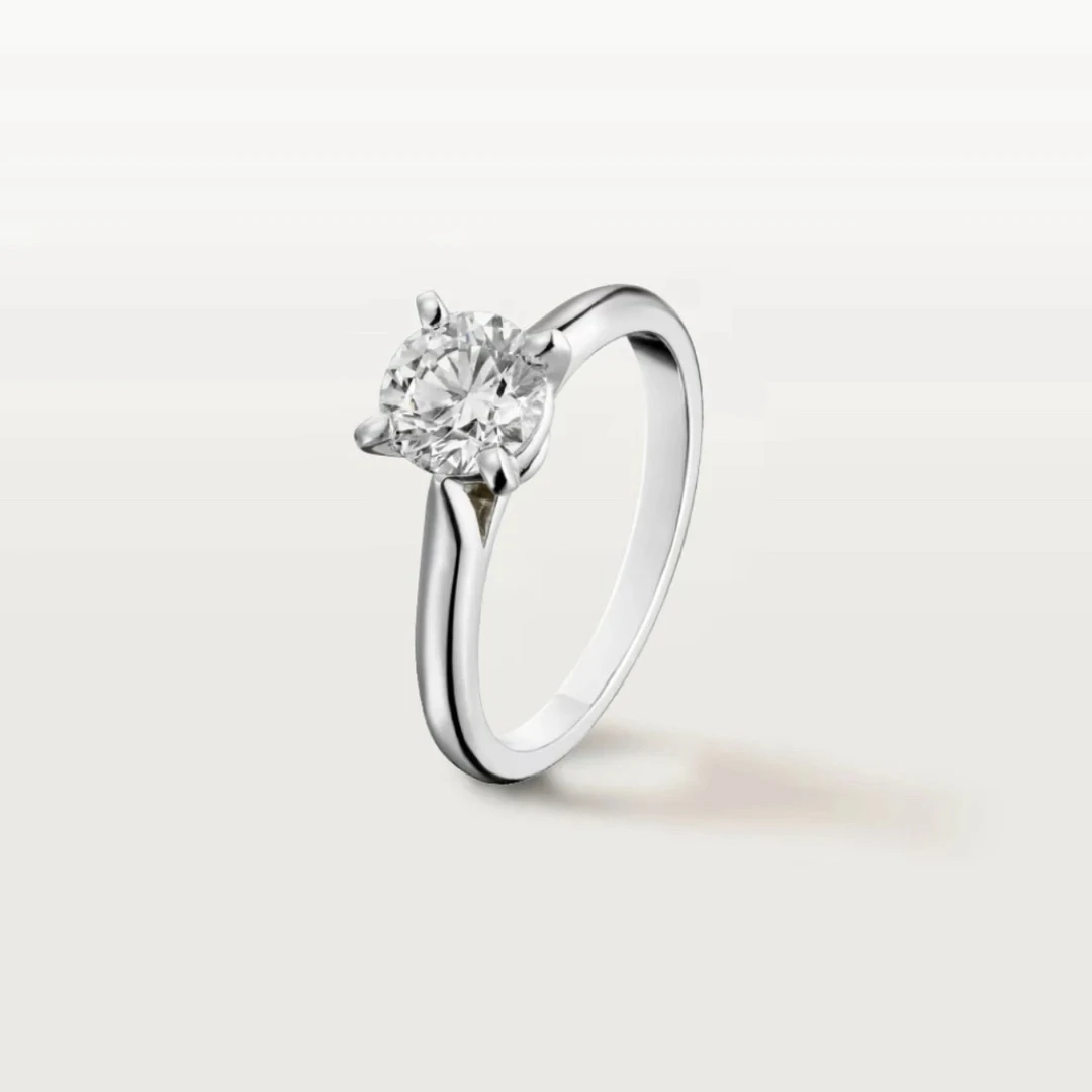 一克拉卡家四爪钻戒 18K金天然钻石