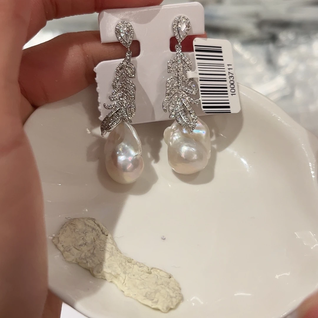 淡水珍珠耳饰合金