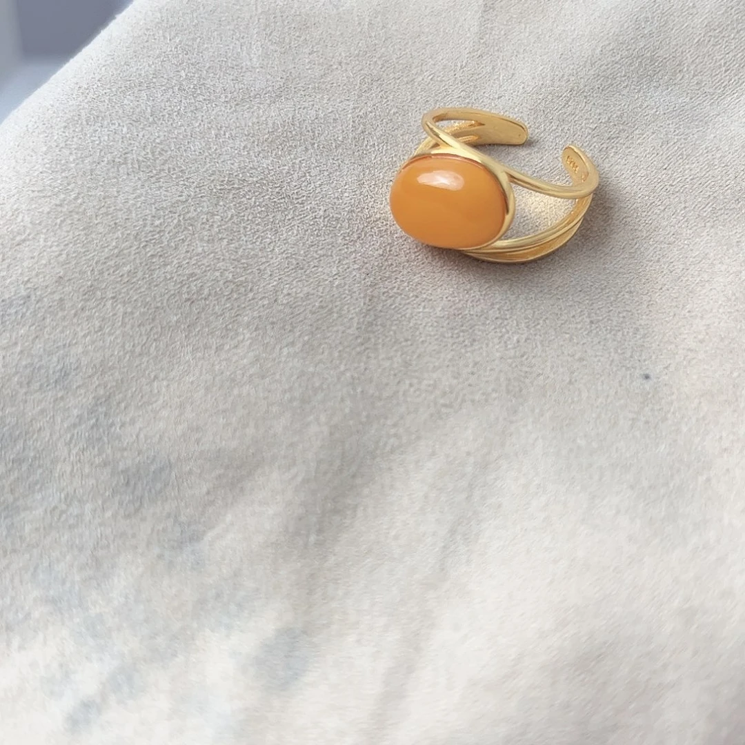 蜜蜡未镶嵌戒指戒指