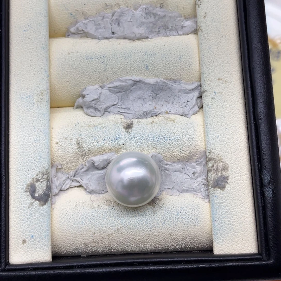 裸珠未镶嵌海水珍珠澳白冷白光裸珠13.8mm