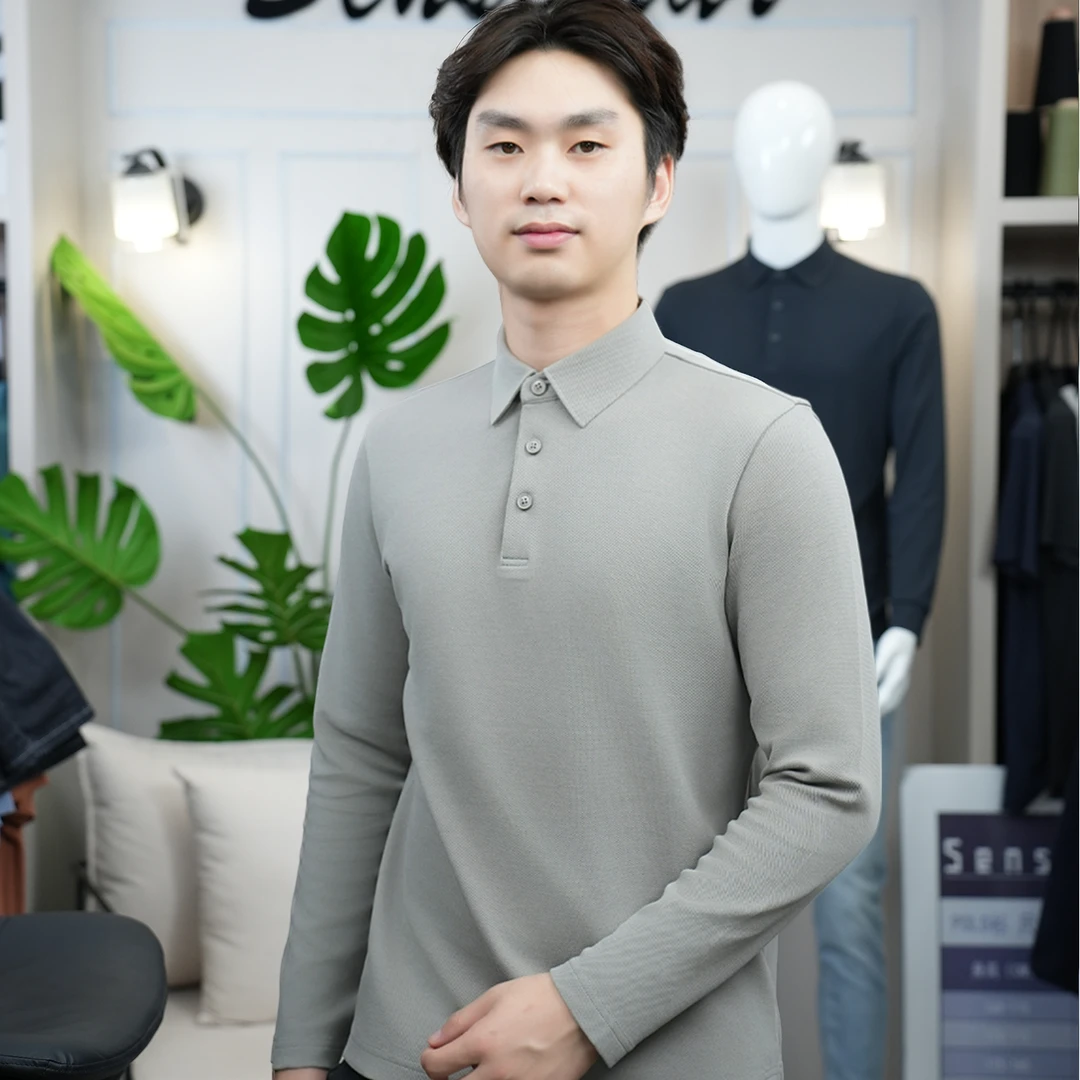 【艾煷炉保暖加绒POLO衫】Sensemar 男士秋冬季保暖商务POLO衫CT825