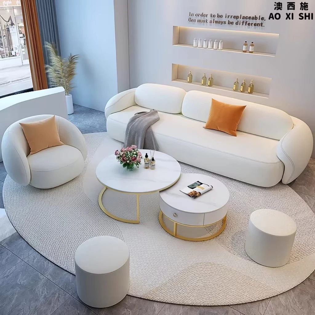 澳西施服装店沙发女装三人位网红办公室美容院沙发休息区接待轻奢