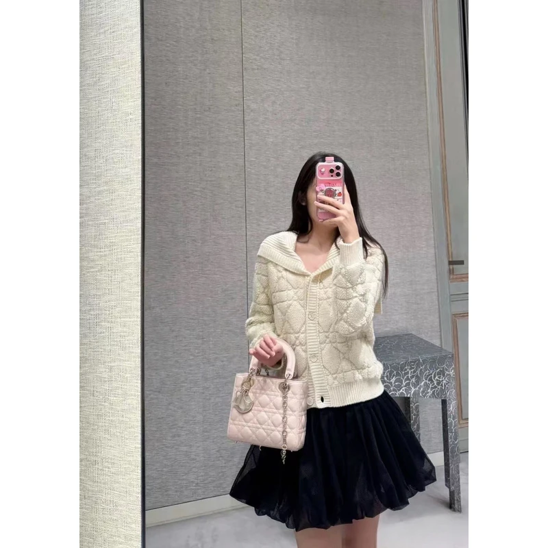 【LJ】新款菱格纹杏色海军领外套