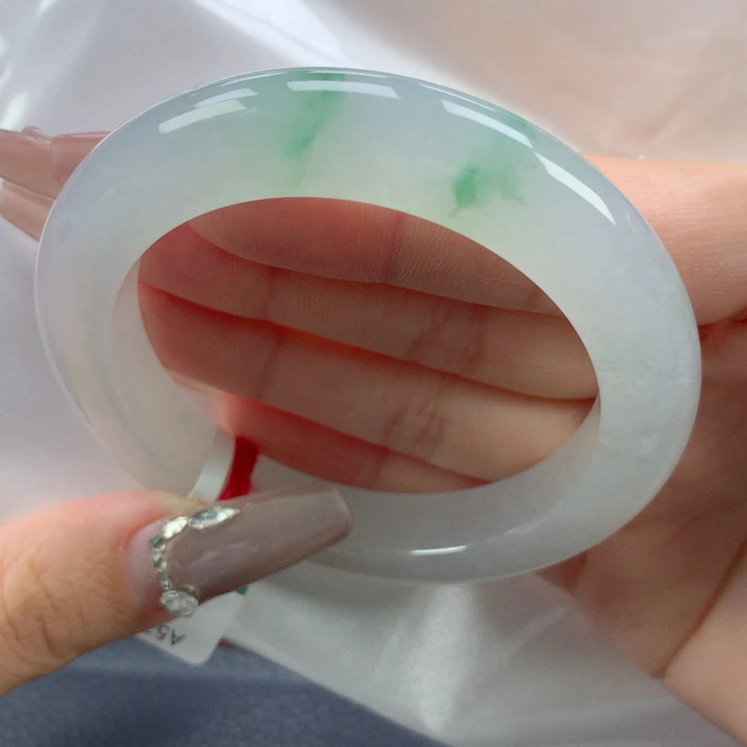 翡翠手镯未镶嵌53.7正圈