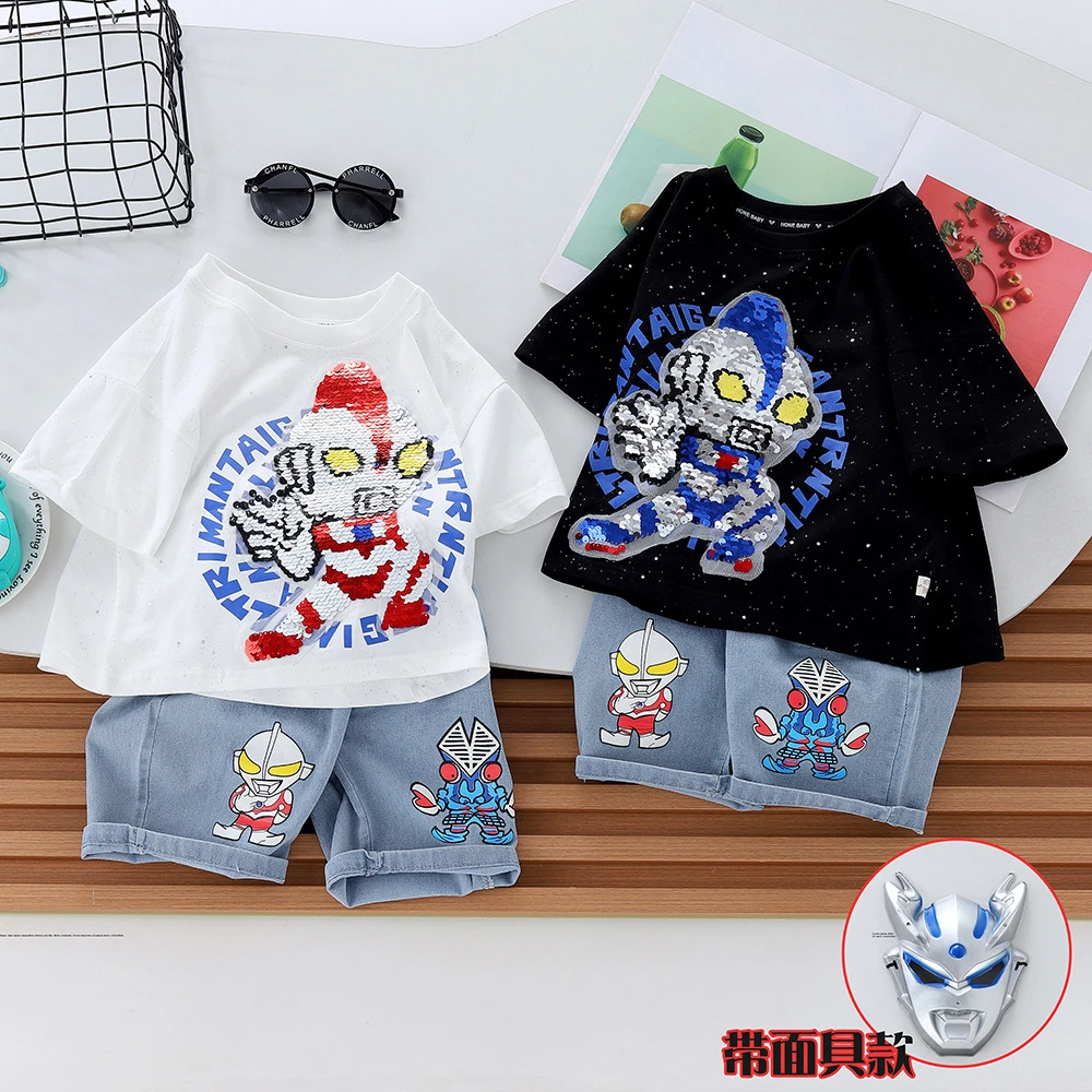 奥特曼衣服小童夏季套装童装儿童新款装宝宝夏装时髦酷帅气短袖潮