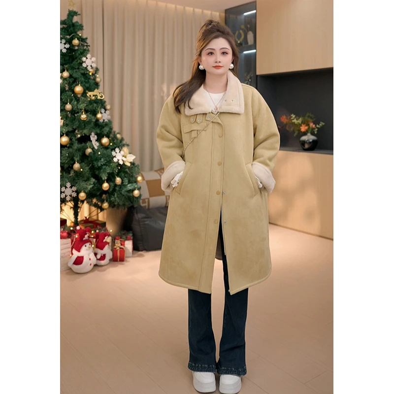 【胖佳佳】梨香奶油 厚绒羔毛外套冬季时尚保暖百搭女H625I20668