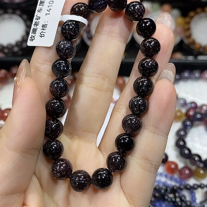 水晶手串未镶嵌车厘子色超七8