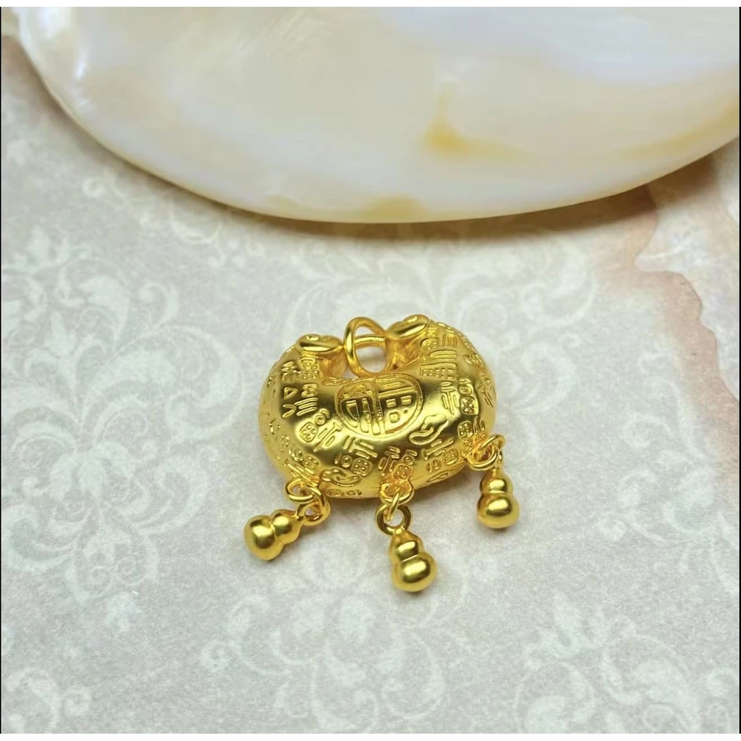 【N】新中式百福吊坠葫芦流苏锁赠链【SPCD128】