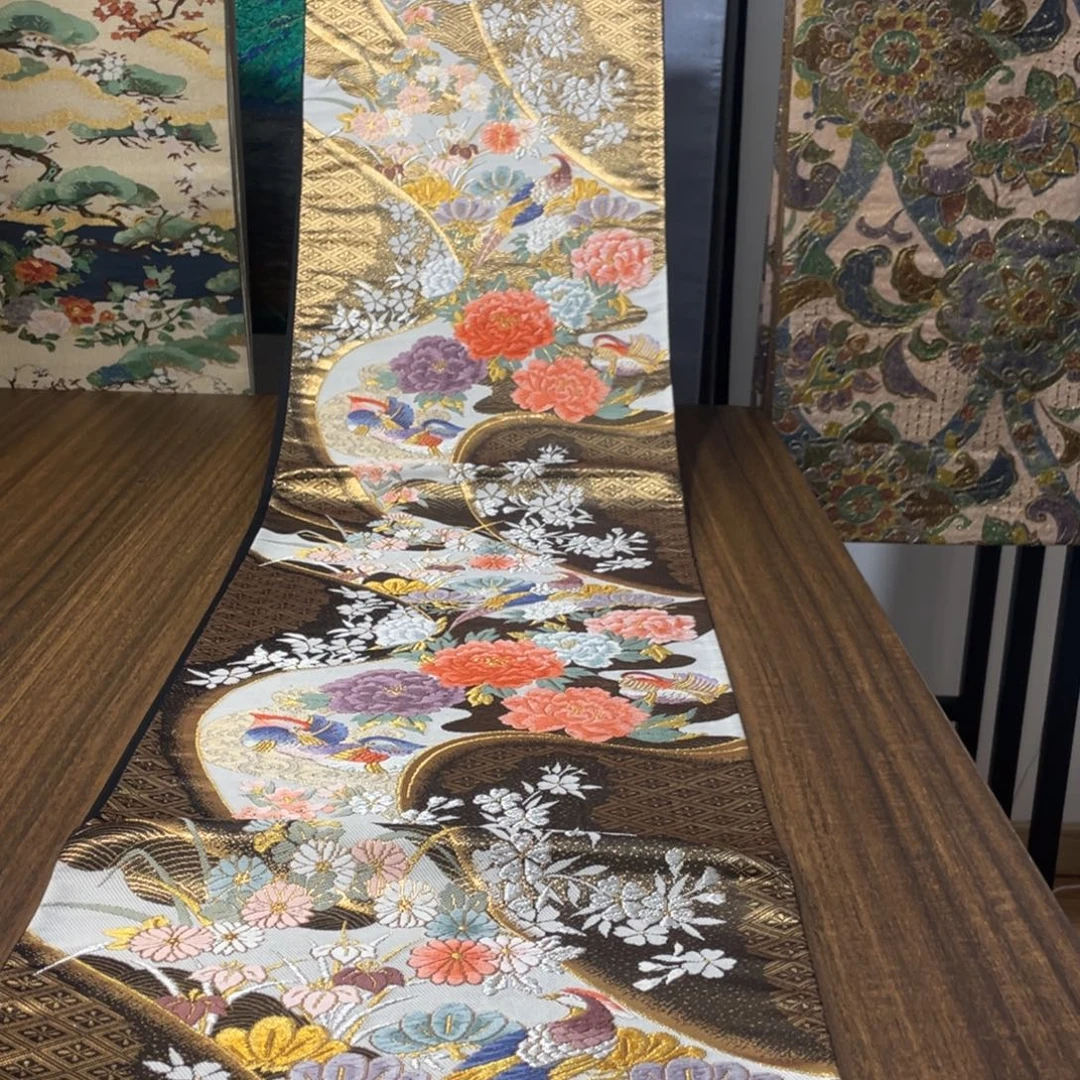 织绣唐锦西阵织桌旗茶旗带子30