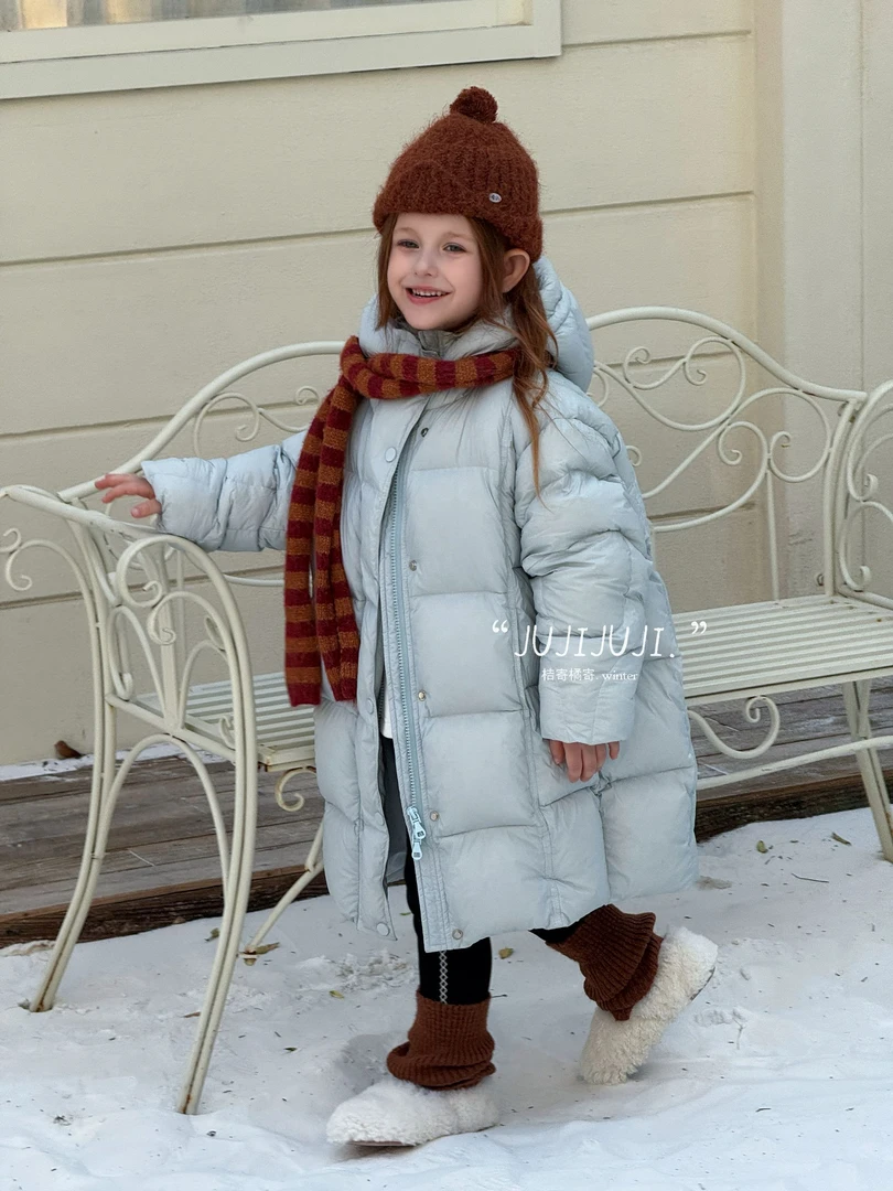 新款大上新《随身暖绒堡》新标90羽绒服女童保暖百搭亲子长款D62002