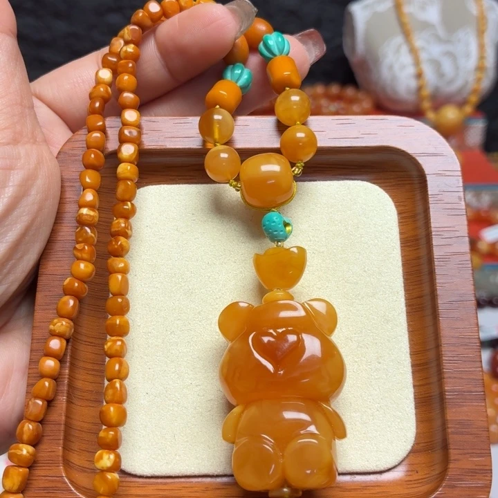 蜜蜡未镶嵌颈饰项链