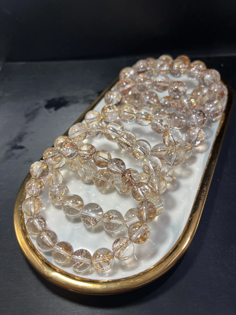 s632 天然金箔锦鲤单圈男女士手串 多样性发一件