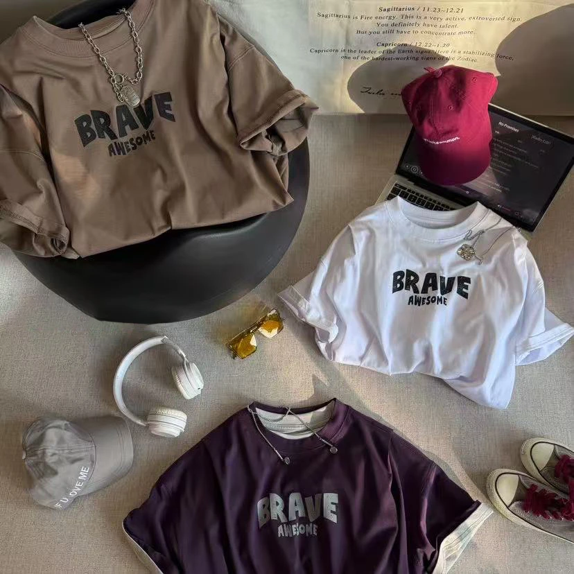 【100%纯棉】儿童T恤短袖2025年夏季新款中大童男童夏款男孩半袖潮T