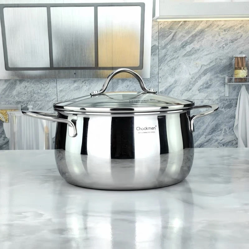 卓德铭致远系列18/10不锈钢胀型可爱双耳小奶锅汤锅16-20cm