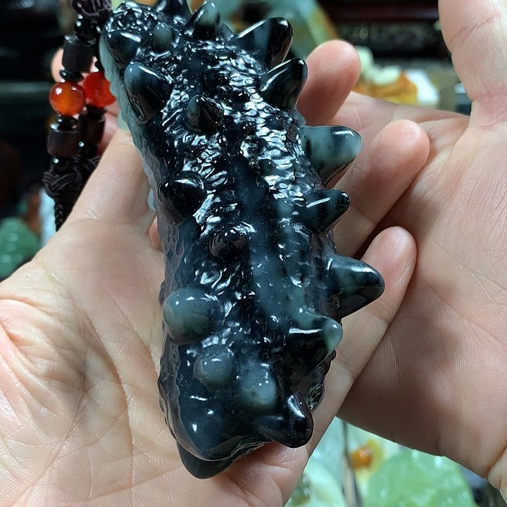 蛇纹石玉手把件未镶嵌天*了