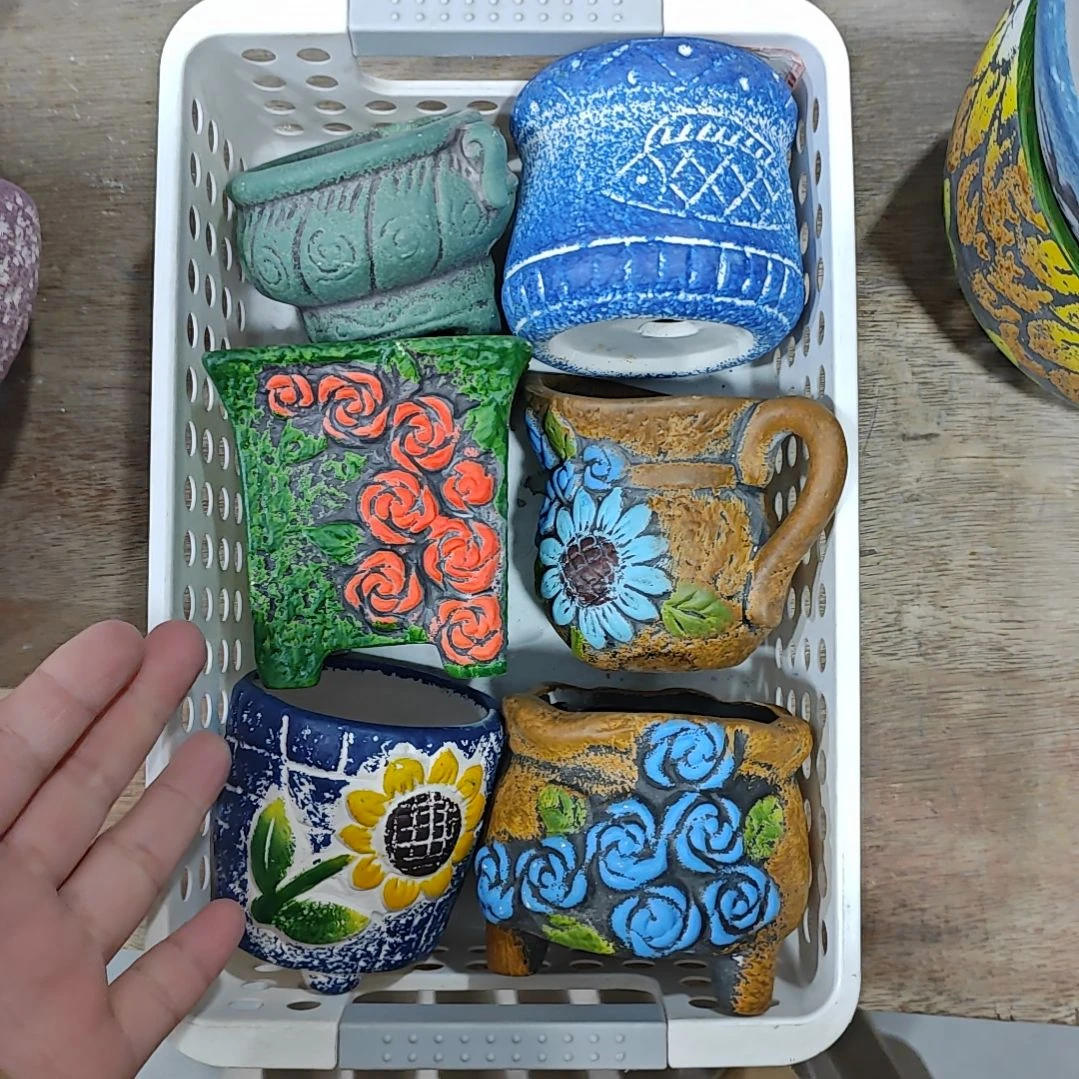 红陶吸水透气的白陶花盆凑满12发货