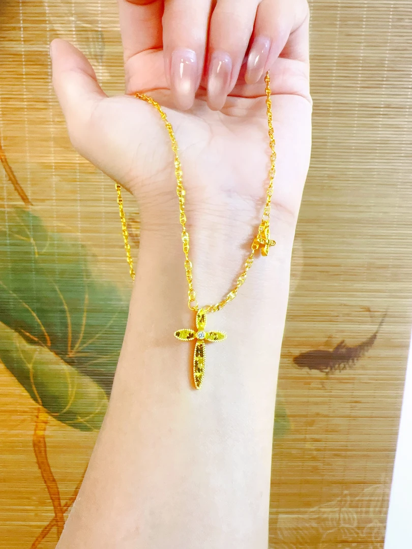 碎冰冰十字项链10194