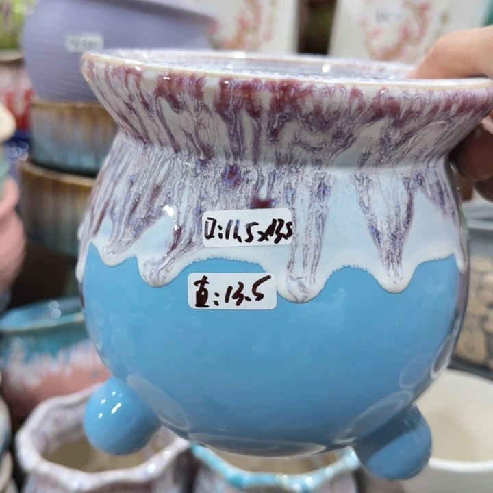 凑9块包邮，有孔，陶瓷花盆