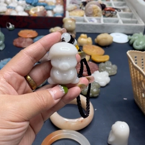 合金石英质玉（黄龙玉）手链