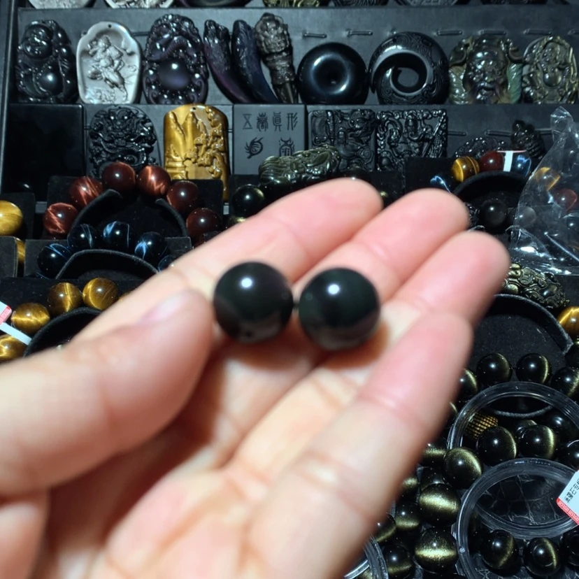 【闪购商品】黑曜岩珠宝奇石未镶嵌?**两配件