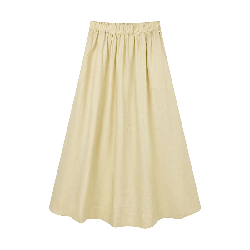 【达人专属】亚麻气质半身裙N2399