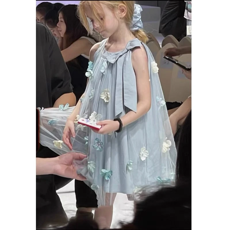 童装女童连衣裙2025新款夏装儿童高级感公主裙宝宝超仙花朵背心裙