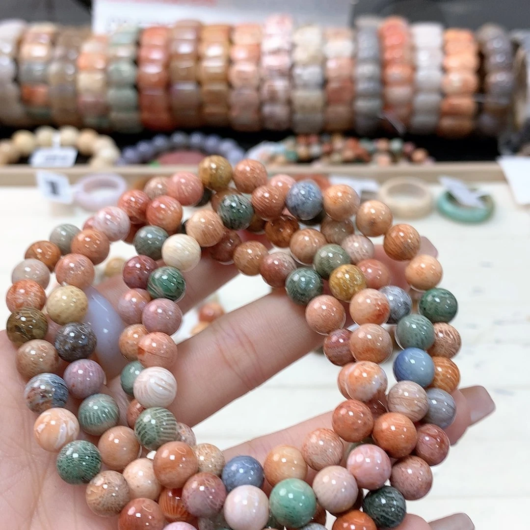 硅化珊瑚（珊瑚玉）手链未镶嵌钸**笙322