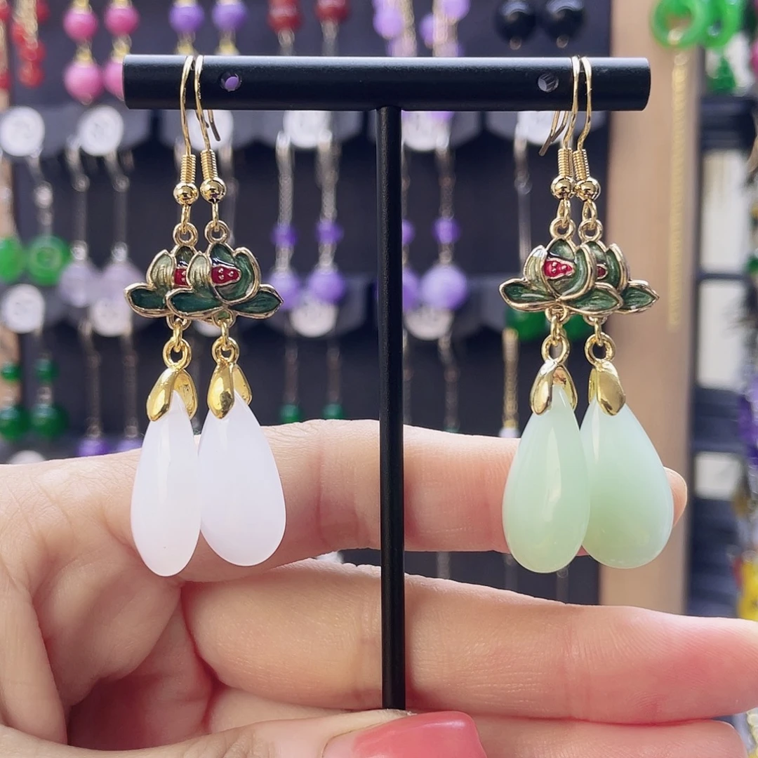 玛瑙/玉髓银S925镶嵌耳坠2对