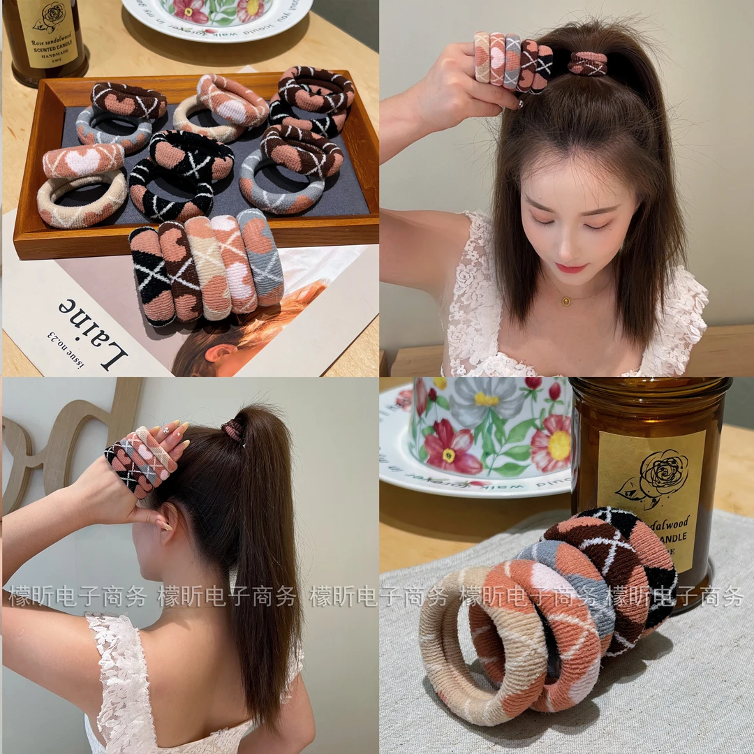 加粗加厚爱心甜美发绳扎高马尾丸子头高弹力发绳发圈简约夏季