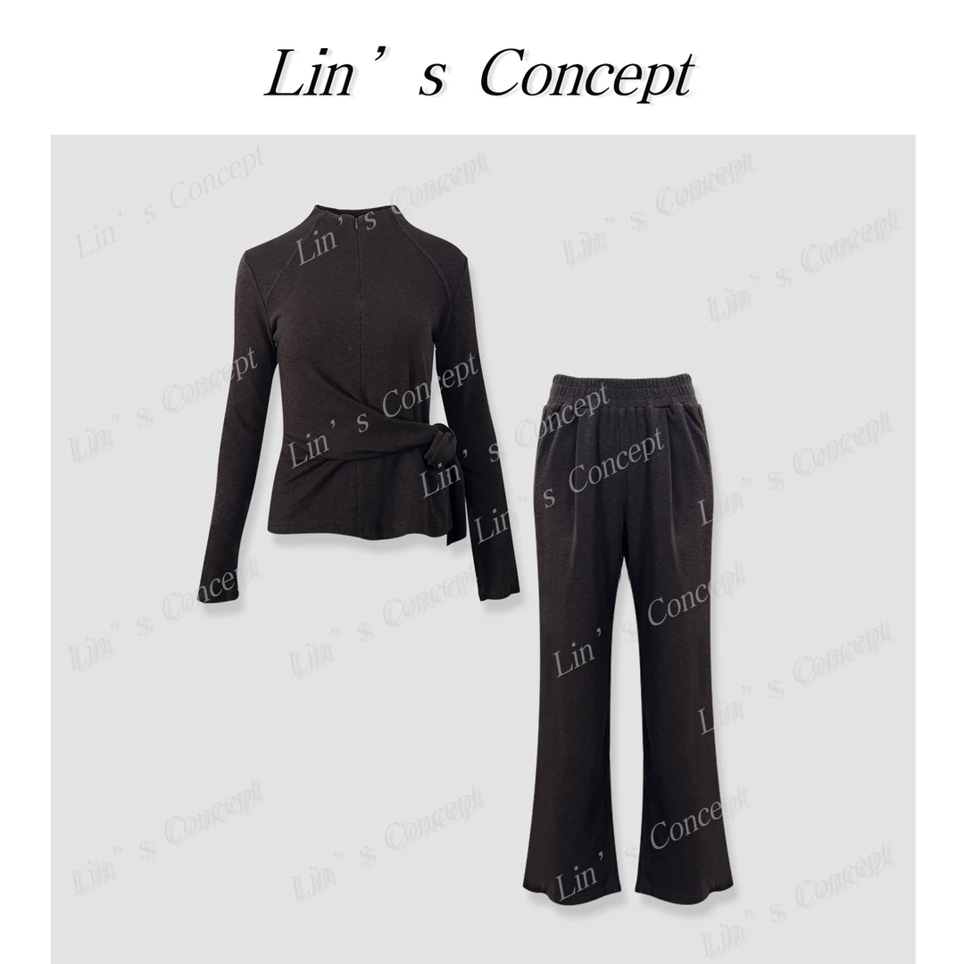 【Lin's concept】设计师立领半拉链系腰精致套装DL2406971