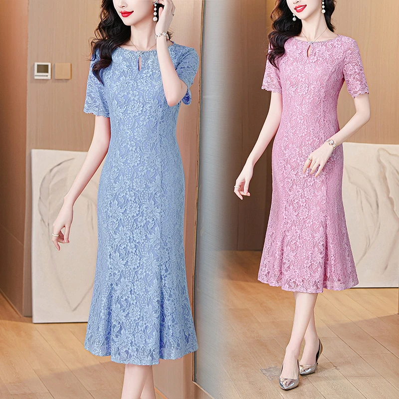 高端喜婆婆婚宴装礼服2025新款轻结婚妈妈婚礼高贵洋气蕾丝裙子