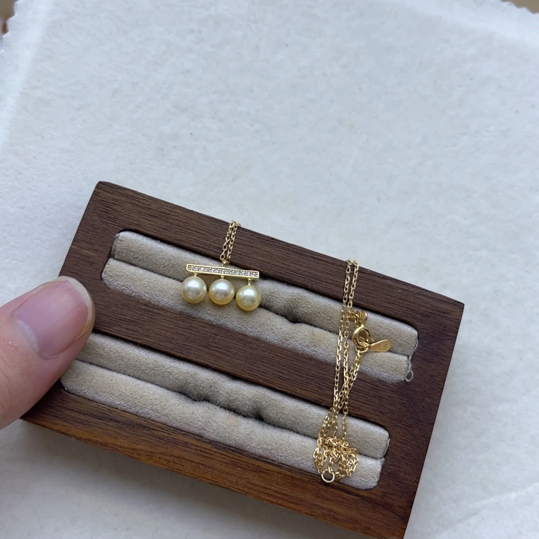 海水珍珠银S925镶嵌颈饰