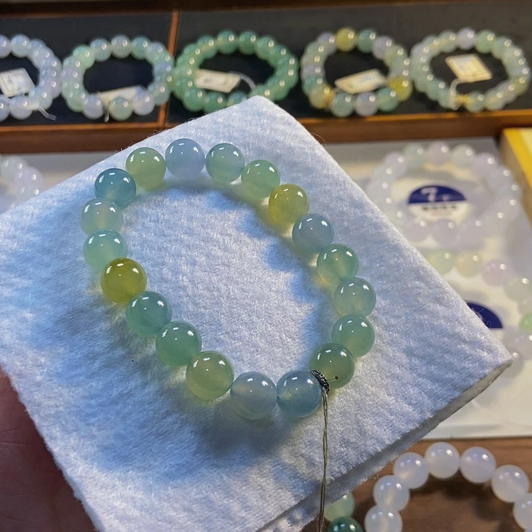 定制翡翠未镶嵌翡翠手串卡9.8