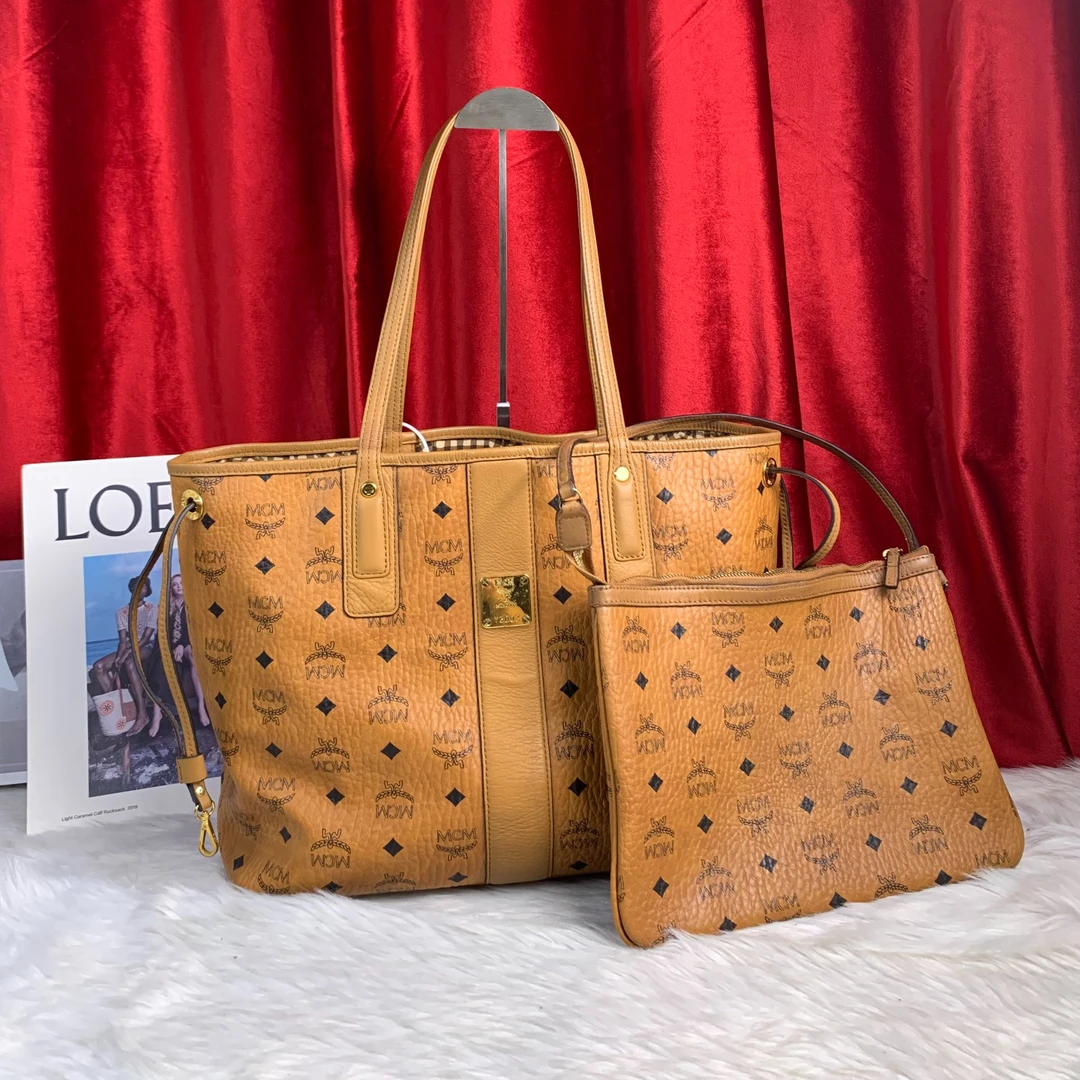 95新 MCM 干邑色单肩托特包/AR09122471/2471