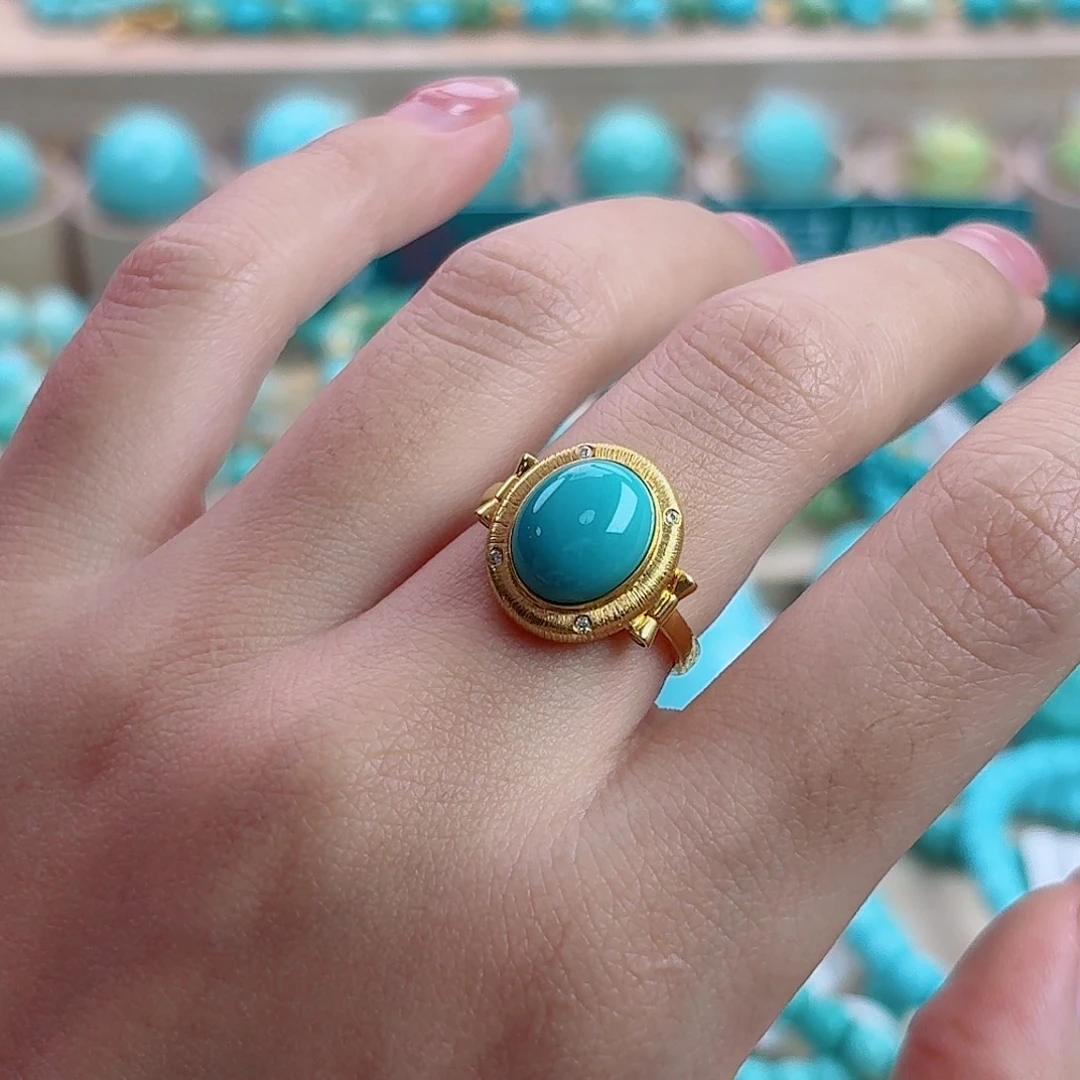 绿松石18K金镶嵌珠宝奇石