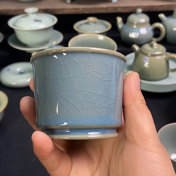 卷足圆唇杯原矿天蓝