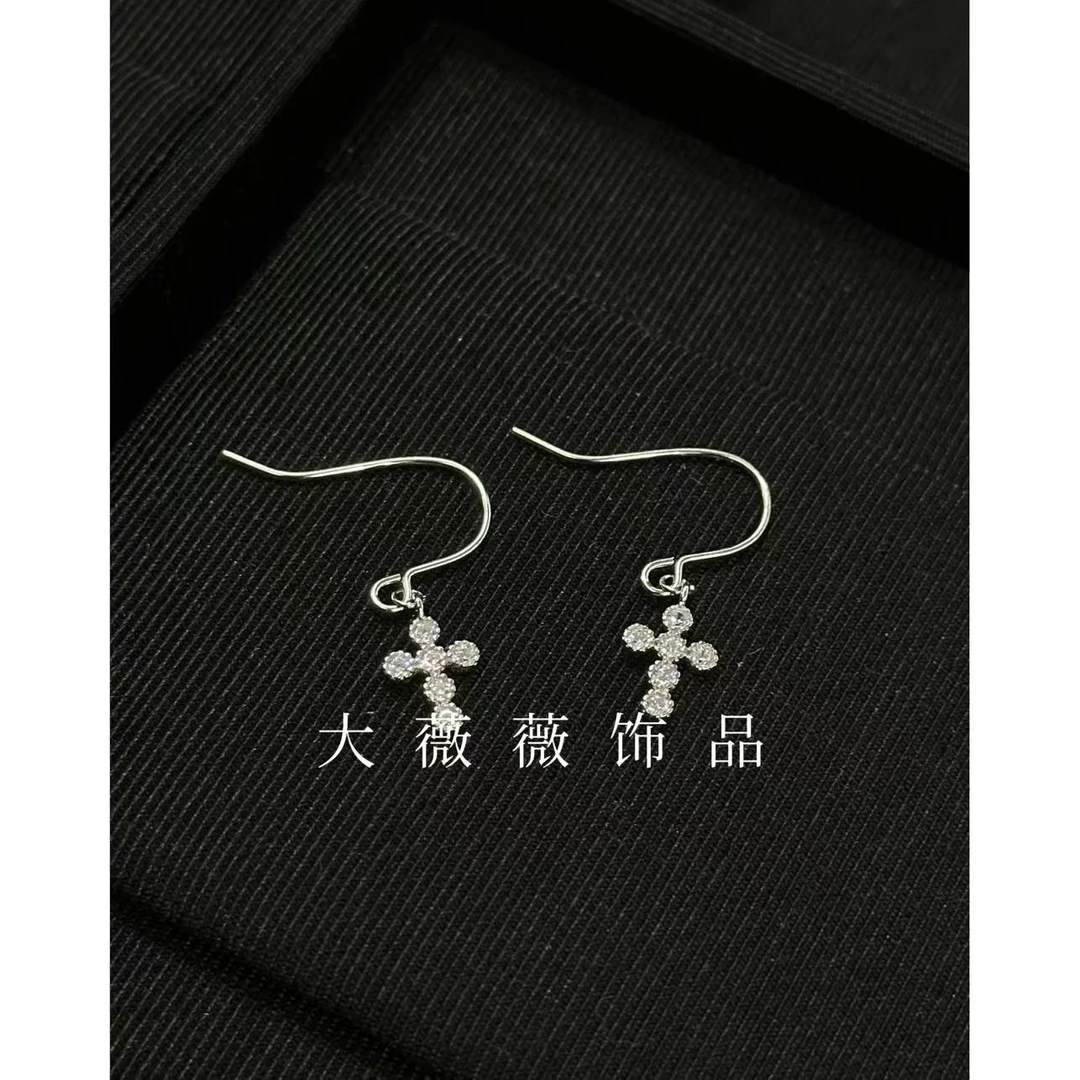 925银耳饰 十字架简约耳饰-5405