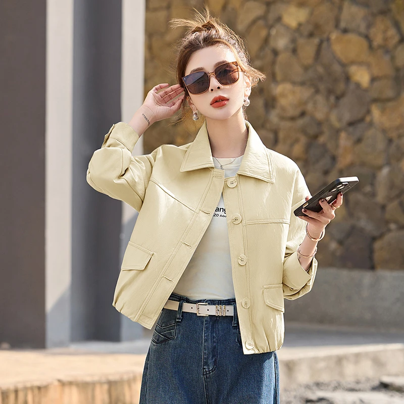 2025春季新款休闲百搭皮衣外套女短款韩版时尚皮夹克显瘦PU皮上衣