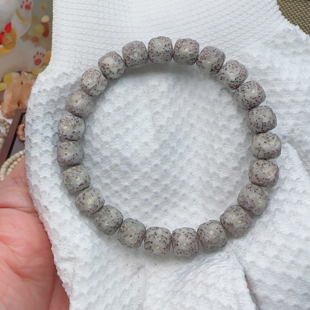 手串星月菩提糯冰奶奶灰龙鳞10*9